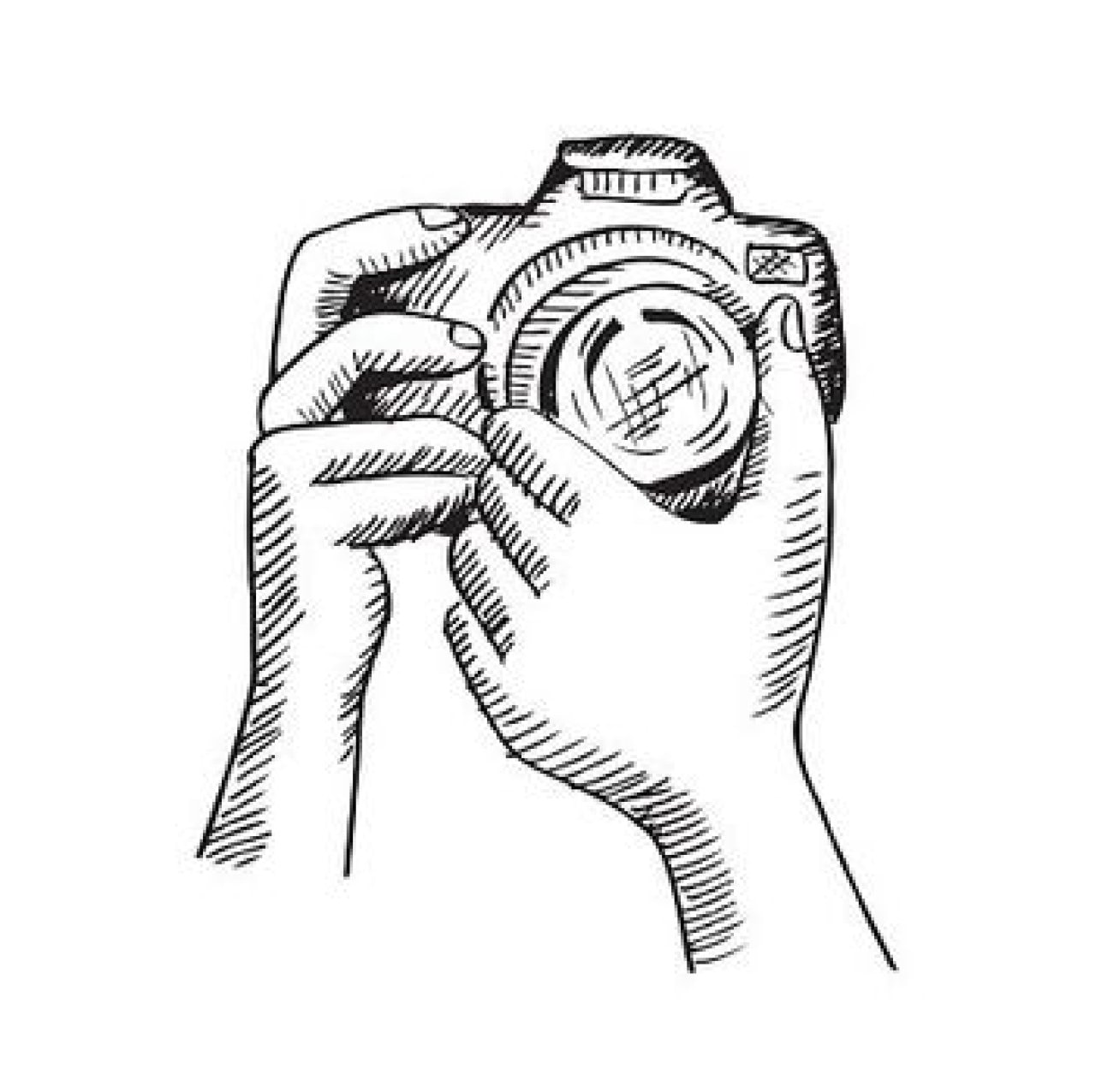 두 손에 카메라를 들고입니다. 핸드 드로잉 일러스트입니다. | 로열티 프리 벡터 이미지 | FreeImages